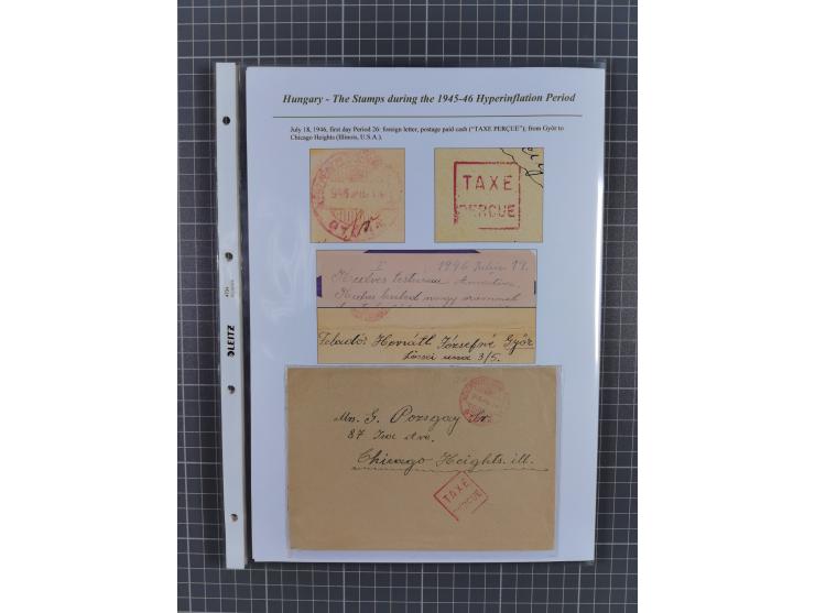 1945/46, exhibition collection “The stamps during the 1945-46 Hyperinflation Period” with stamps and around 210 covers, cards