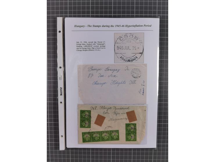 1945/46, exhibition collection “The stamps during the 1945-46 Hyperinflation Period” with stamps and around 210 covers, cards