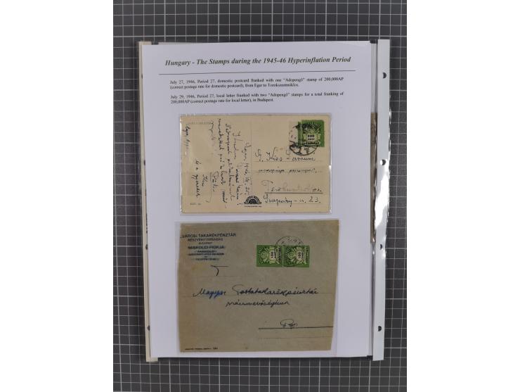 1945/46, exhibition collection “The stamps during the 1945-46 Hyperinflation Period” with stamps and around 210 covers, cards