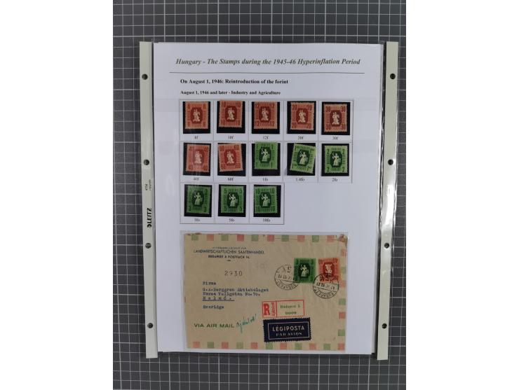 1945/46, exhibition collection “The stamps during the 1945-46 Hyperinflation Period” with stamps and around 210 covers, cards