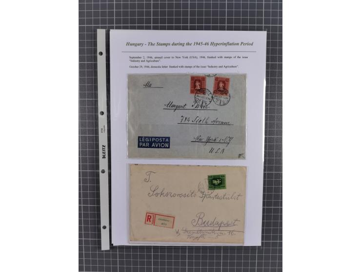 1945/46, exhibition collection “The stamps during the 1945-46 Hyperinflation Period” with stamps and around 210 covers, cards