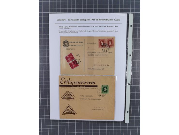 1945/46, exhibition collection “The stamps during the 1945-46 Hyperinflation Period” with stamps and around 210 covers, cards