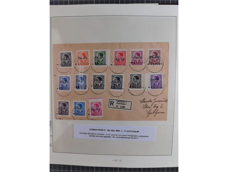 1944, meist ungebraucht/postfrische Sammlung mit wenigen Belegen, dazu netter Teil italienische Besetzung Laibach mit Briefen