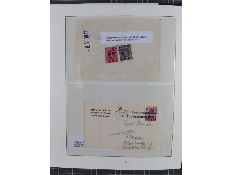 1944, meist ungebraucht/postfrische Sammlung mit wenigen Belegen, dazu netter Teil italienische Besetzung Laibach mit Briefen