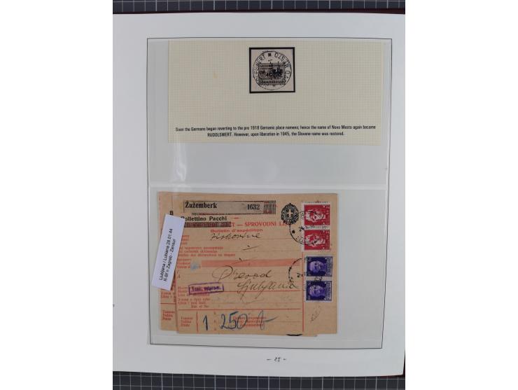 1944, meist ungebraucht/postfrische Sammlung mit wenigen Belegen, dazu netter Teil italienische Besetzung Laibach mit Briefen