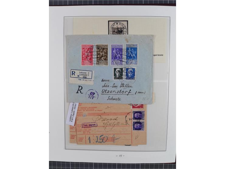 1944, meist ungebraucht/postfrische Sammlung mit wenigen Belegen, dazu netter Teil italienische Besetzung Laibach mit Briefen