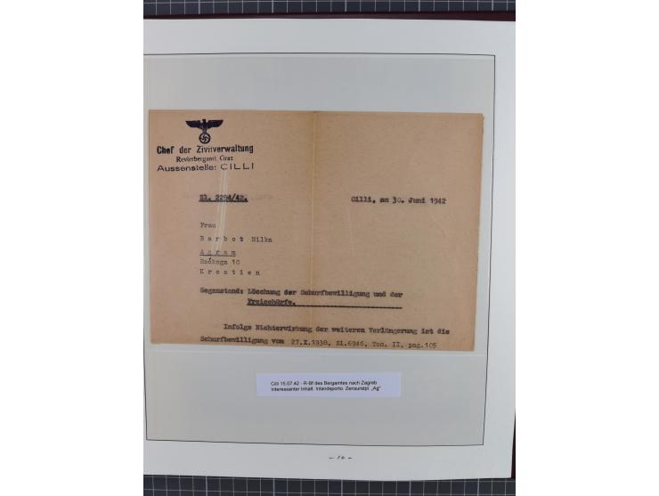 1944, meist ungebraucht/postfrische Sammlung mit wenigen Belegen, dazu netter Teil italienische Besetzung Laibach mit Briefen