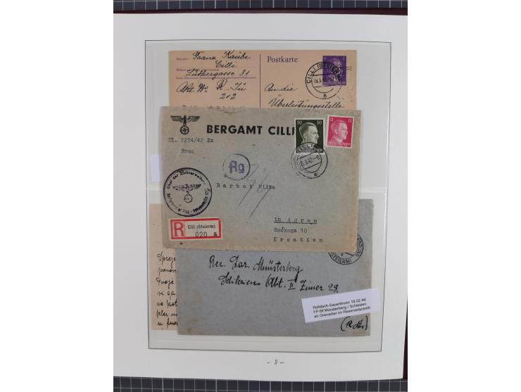 1944, meist ungebraucht/postfrische Sammlung mit wenigen Belegen, dazu netter Teil italienische Besetzung Laibach mit Briefen