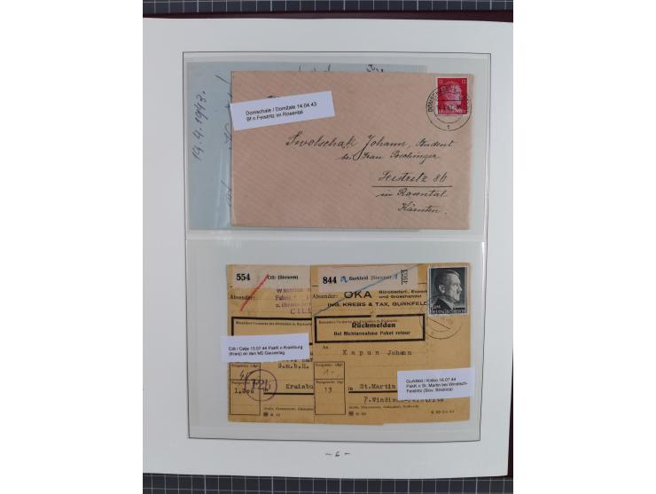 1944, meist ungebraucht/postfrische Sammlung mit wenigen Belegen, dazu netter Teil italienische Besetzung Laibach mit Briefen