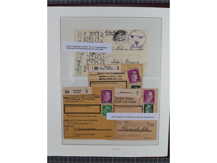 1944, meist ungebraucht/postfrische Sammlung mit wenigen Belegen, dazu netter Teil italienische Besetzung Laibach mit Briefen