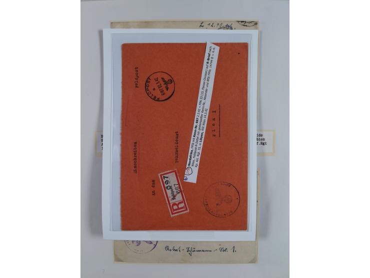 1941/46, interessante Sammlung “Der Krieg in der Wüste” mit vielen verschiedenen Einheiten und Feldpoststempeln, R-Dienstbrie