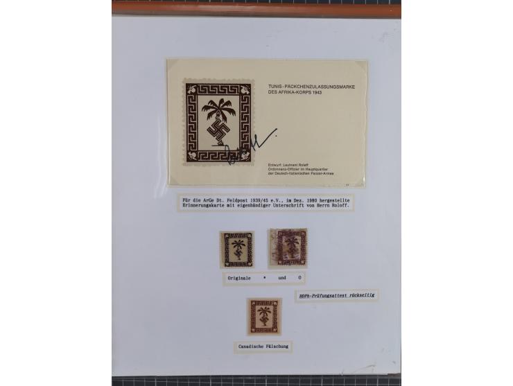 1941/46, interessante Sammlung “Der Krieg in der Wüste” mit vielen verschiedenen Einheiten und Feldpoststempeln, R-Dienstbrie