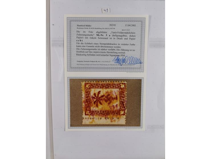 1941/46, interessante Sammlung “Der Krieg in der Wüste” mit vielen verschiedenen Einheiten und Feldpoststempeln, R-Dienstbrie