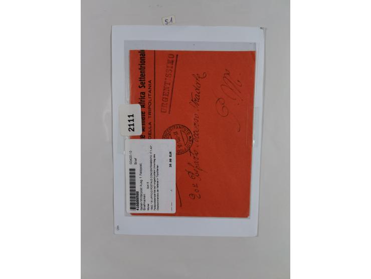 1941/46, interessante Sammlung “Der Krieg in der Wüste” mit vielen verschiedenen Einheiten und Feldpoststempeln, R-Dienstbrie