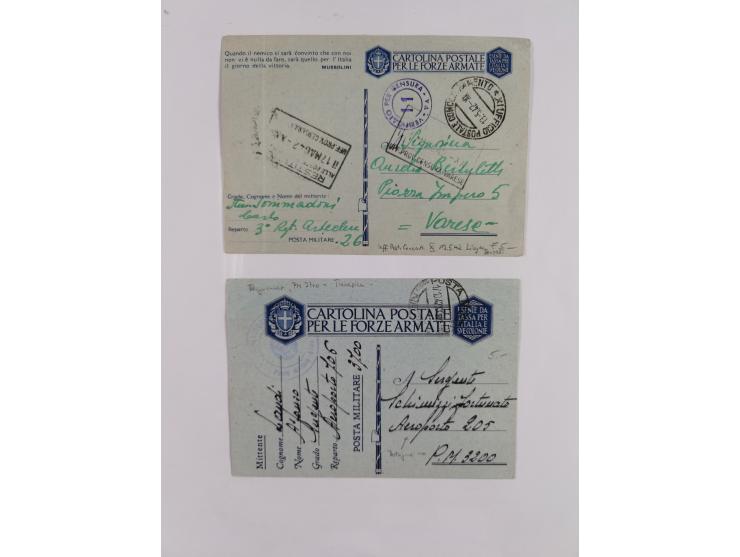 1941/46, interessante Sammlung “Der Krieg in der Wüste” mit vielen verschiedenen Einheiten und Feldpoststempeln, R-Dienstbrie