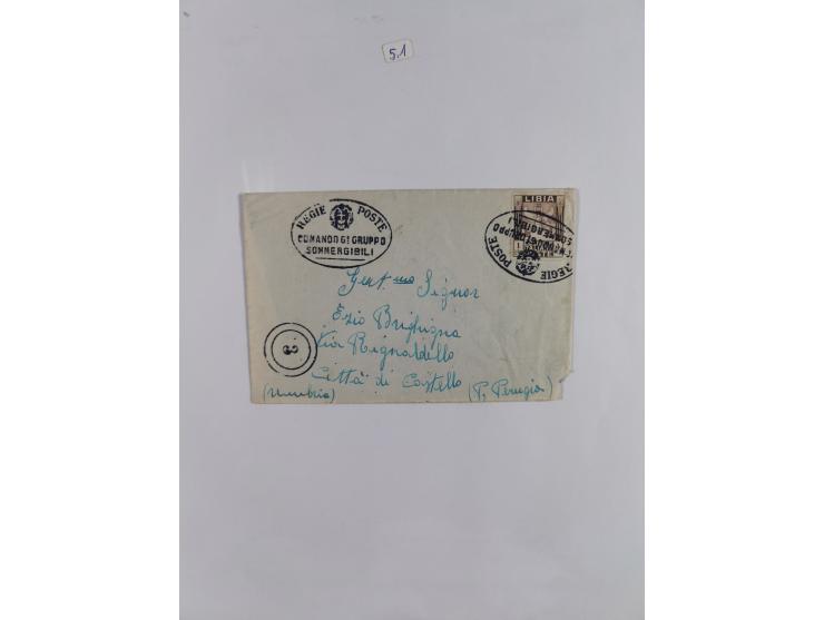 1941/46, interessante Sammlung “Der Krieg in der Wüste” mit vielen verschiedenen Einheiten und Feldpoststempeln, R-Dienstbrie