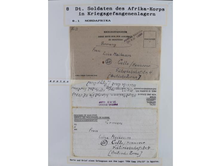 1941/46, interessante Sammlung “Der Krieg in der Wüste” mit vielen verschiedenen Einheiten und Feldpoststempeln, R-Dienstbrie