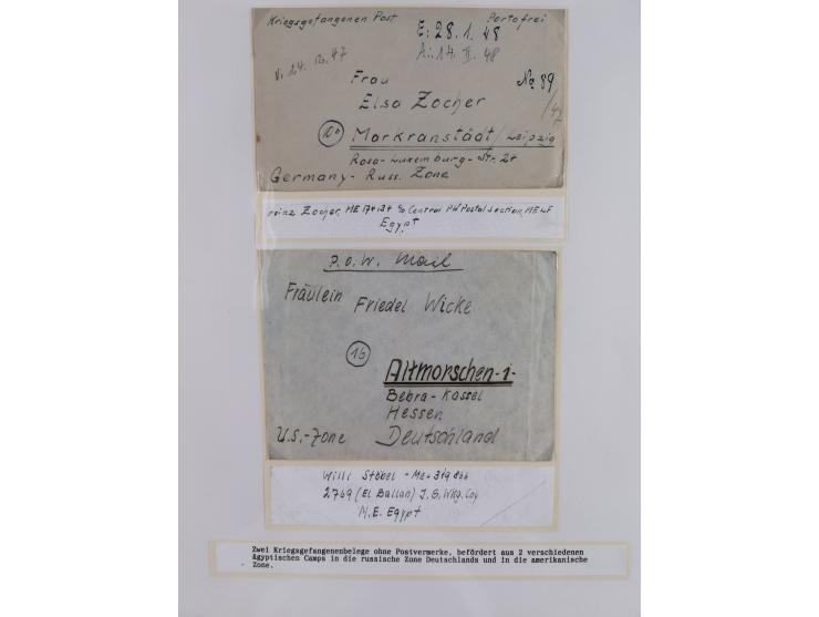 1941/46, interessante Sammlung “Der Krieg in der Wüste” mit vielen verschiedenen Einheiten und Feldpoststempeln, R-Dienstbrie