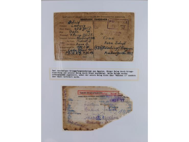 1941/46, interessante Sammlung “Der Krieg in der Wüste” mit vielen verschiedenen Einheiten und Feldpoststempeln, R-Dienstbrie