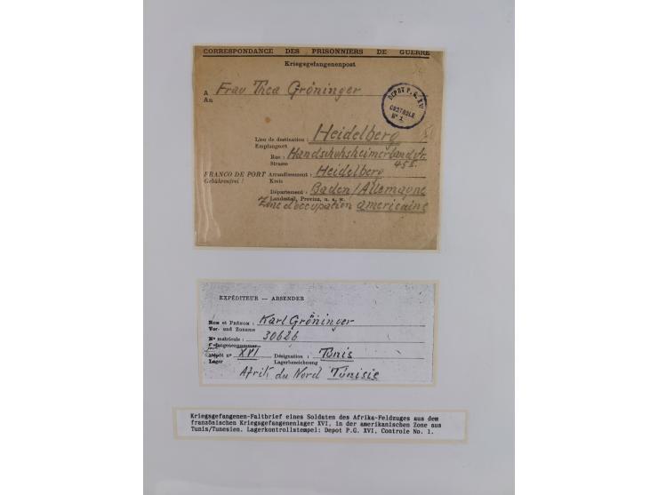 1941/46, interessante Sammlung “Der Krieg in der Wüste” mit vielen verschiedenen Einheiten und Feldpoststempeln, R-Dienstbrie