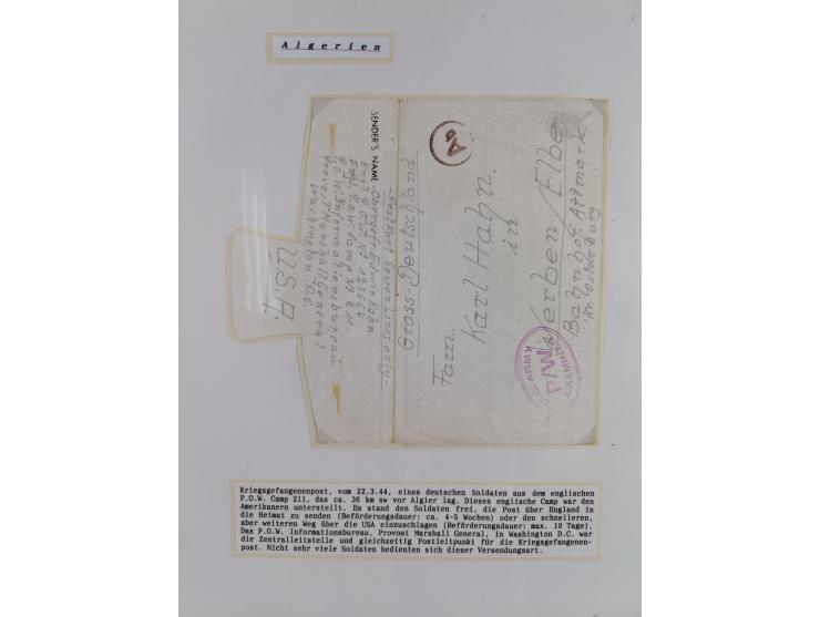 1941/46, interessante Sammlung “Der Krieg in der Wüste” mit vielen verschiedenen Einheiten und Feldpoststempeln, R-Dienstbrie