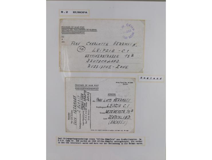 1941/46, interessante Sammlung “Der Krieg in der Wüste” mit vielen verschiedenen Einheiten und Feldpoststempeln, R-Dienstbrie