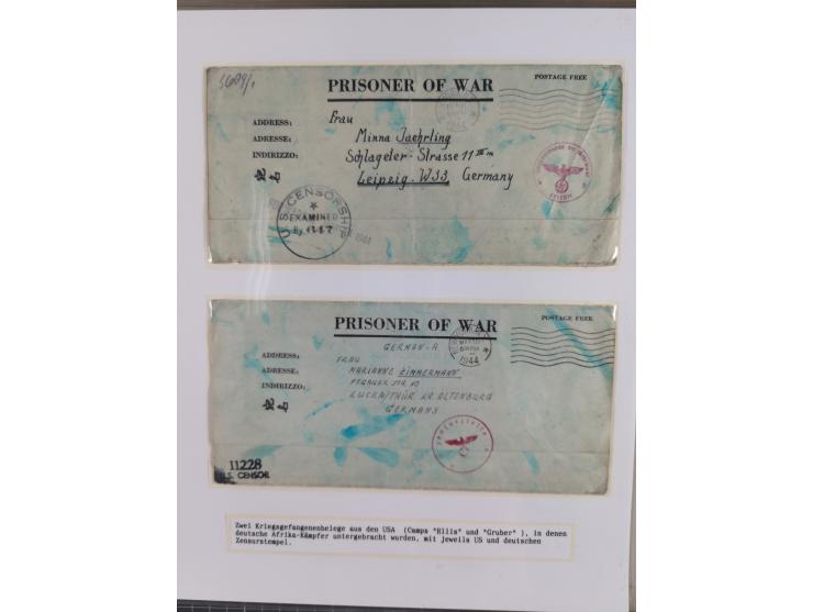 1941/46, interessante Sammlung “Der Krieg in der Wüste” mit vielen verschiedenen Einheiten und Feldpoststempeln, R-Dienstbrie