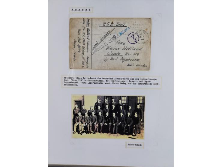 1941/46, interessante Sammlung “Der Krieg in der Wüste” mit vielen verschiedenen Einheiten und Feldpoststempeln, R-Dienstbrie