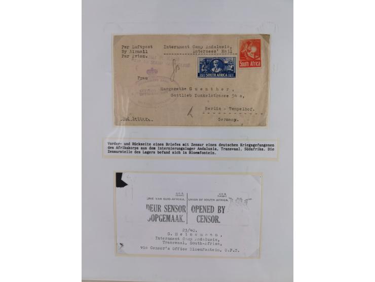 1941/46, interessante Sammlung “Der Krieg in der Wüste” mit vielen verschiedenen Einheiten und Feldpoststempeln, R-Dienstbrie