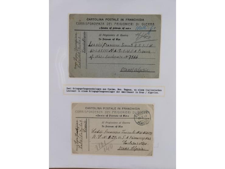 1941/46, interessante Sammlung “Der Krieg in der Wüste” mit vielen verschiedenen Einheiten und Feldpoststempeln, R-Dienstbrie