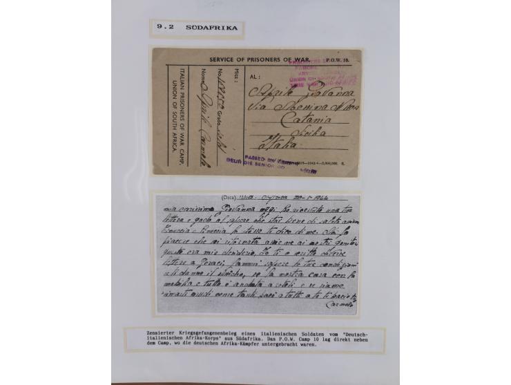 1941/46, interessante Sammlung “Der Krieg in der Wüste” mit vielen verschiedenen Einheiten und Feldpoststempeln, R-Dienstbrie