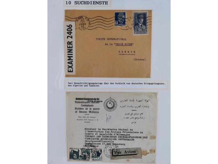 1941/46, interessante Sammlung “Der Krieg in der Wüste” mit vielen verschiedenen Einheiten und Feldpoststempeln, R-Dienstbrie