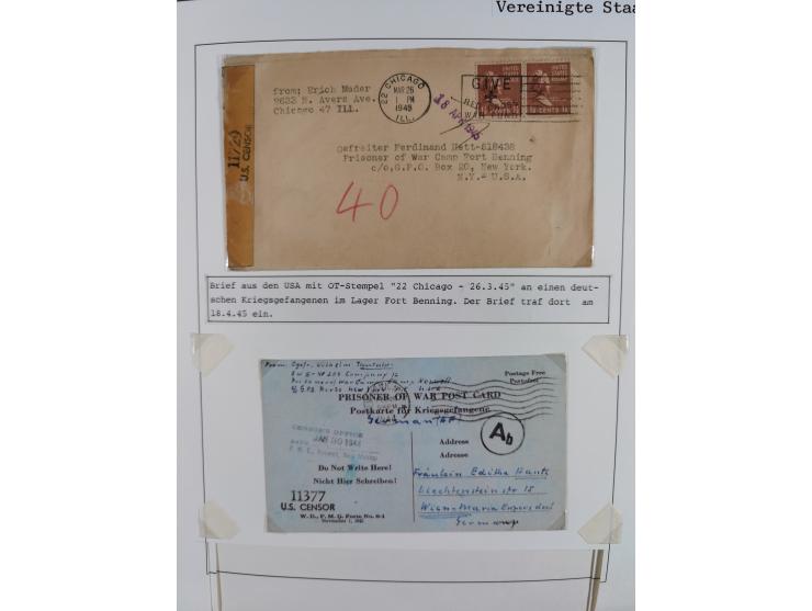 1941/47, umfangreiche Sammlung “Kriegsgefangenen- und Suchdienstpost” mit vielen verschiedenen Lagern, Zensuren, Überrolller,