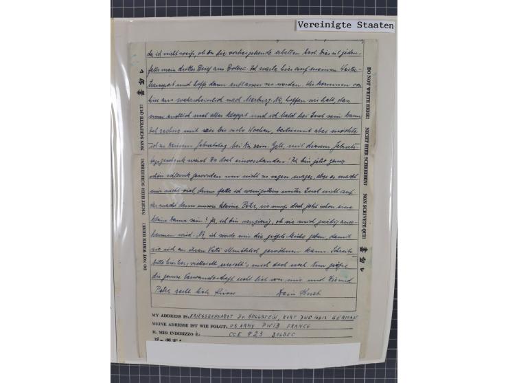 1941/47, umfangreiche Sammlung “Kriegsgefangenen- und Suchdienstpost” mit vielen verschiedenen Lagern, Zensuren, Überrolller,