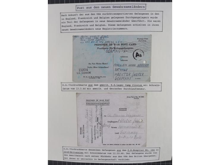 1941/47, umfangreiche Sammlung “Kriegsgefangenen- und Suchdienstpost” mit vielen verschiedenen Lagern, Zensuren, Überrolller,