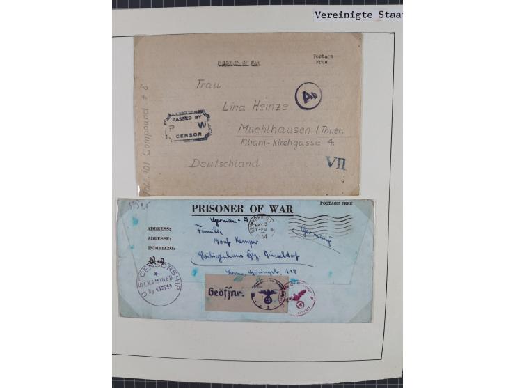 1941/47, umfangreiche Sammlung “Kriegsgefangenen- und Suchdienstpost” mit vielen verschiedenen Lagern, Zensuren, Überrolller,