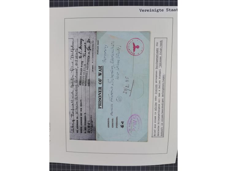 1941/47, umfangreiche Sammlung “Kriegsgefangenen- und Suchdienstpost” mit vielen verschiedenen Lagern, Zensuren, Überrolller,