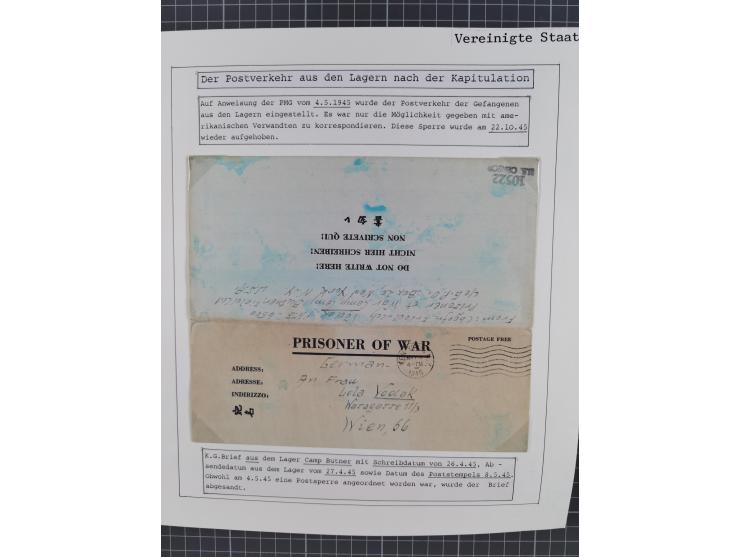 1941/47, umfangreiche Sammlung “Kriegsgefangenen- und Suchdienstpost” mit vielen verschiedenen Lagern, Zensuren, Überrolller,