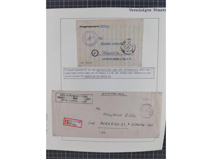 1941/47, umfangreiche Sammlung “Kriegsgefangenen- und Suchdienstpost” mit vielen verschiedenen Lagern, Zensuren, Überrolller,