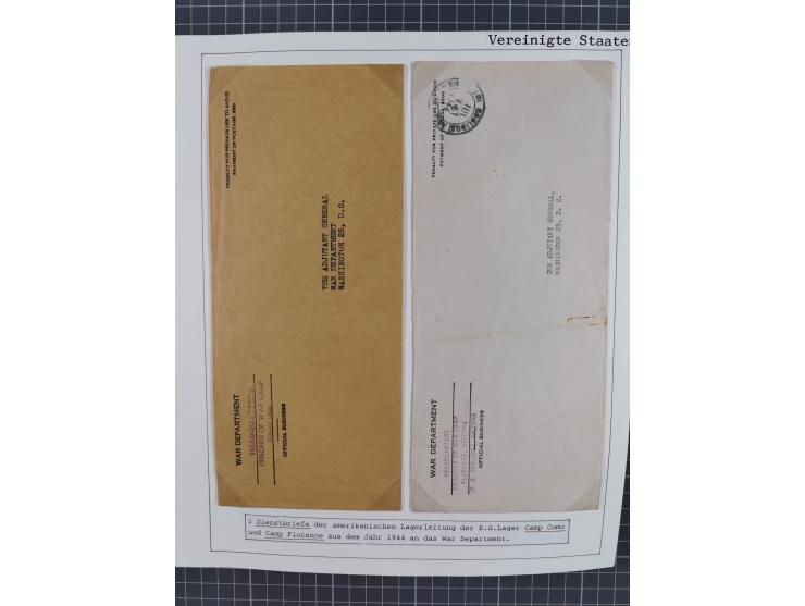 1941/47, umfangreiche Sammlung “Kriegsgefangenen- und Suchdienstpost” mit vielen verschiedenen Lagern, Zensuren, Überrolller,