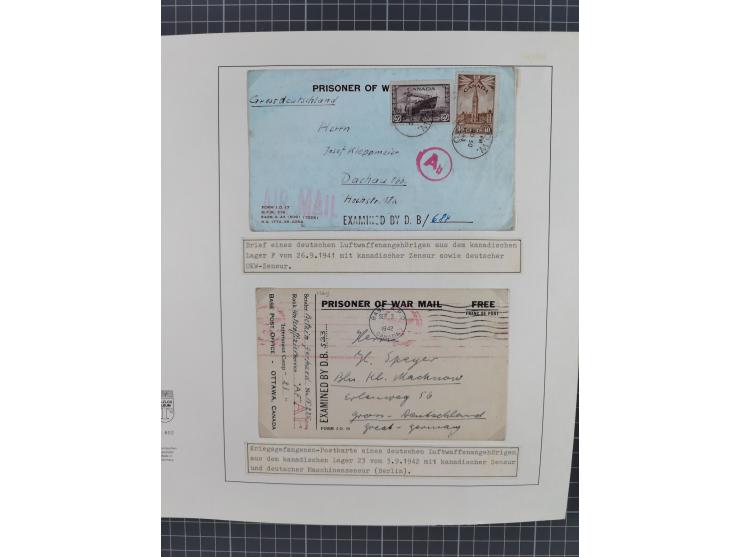 1941/47, umfangreiche Sammlung “Kriegsgefangenen- und Suchdienstpost” mit vielen verschiedenen Lagern, Zensuren, Überrolller,