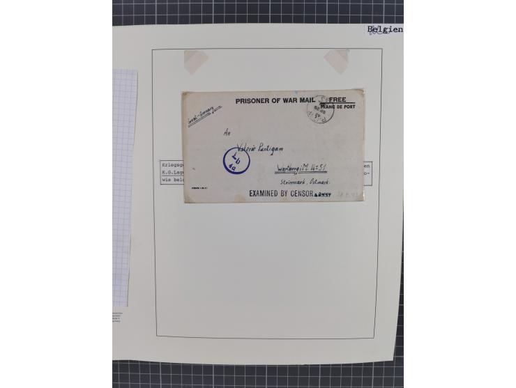 1941/47, umfangreiche Sammlung “Kriegsgefangenen- und Suchdienstpost” mit vielen verschiedenen Lagern, Zensuren, Überrolller,
