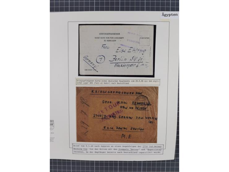 1941/47, umfangreiche Sammlung “Kriegsgefangenen- und Suchdienstpost” mit vielen verschiedenen Lagern, Zensuren, Überrolller,