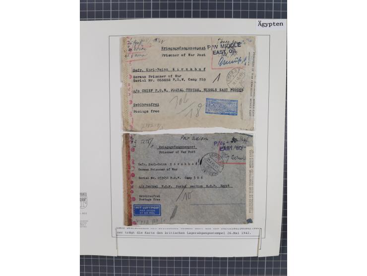 1941/47, umfangreiche Sammlung “Kriegsgefangenen- und Suchdienstpost” mit vielen verschiedenen Lagern, Zensuren, Überrolller,