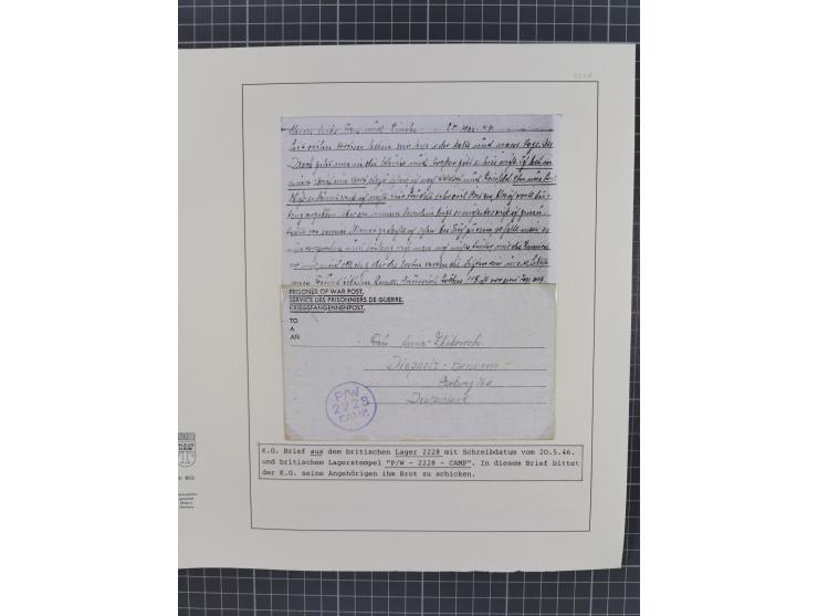 1941/47, umfangreiche Sammlung “Kriegsgefangenen- und Suchdienstpost” mit vielen verschiedenen Lagern, Zensuren, Überrolller,