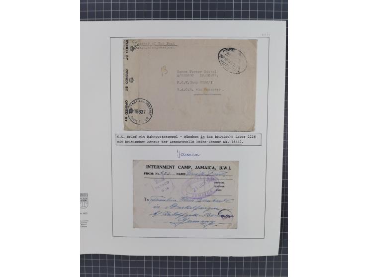 1941/47, umfangreiche Sammlung “Kriegsgefangenen- und Suchdienstpost” mit vielen verschiedenen Lagern, Zensuren, Überrolller,
