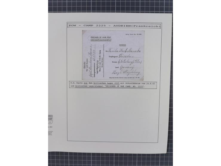 1941/47, umfangreiche Sammlung “Kriegsgefangenen- und Suchdienstpost” mit vielen verschiedenen Lagern, Zensuren, Überrolller,
