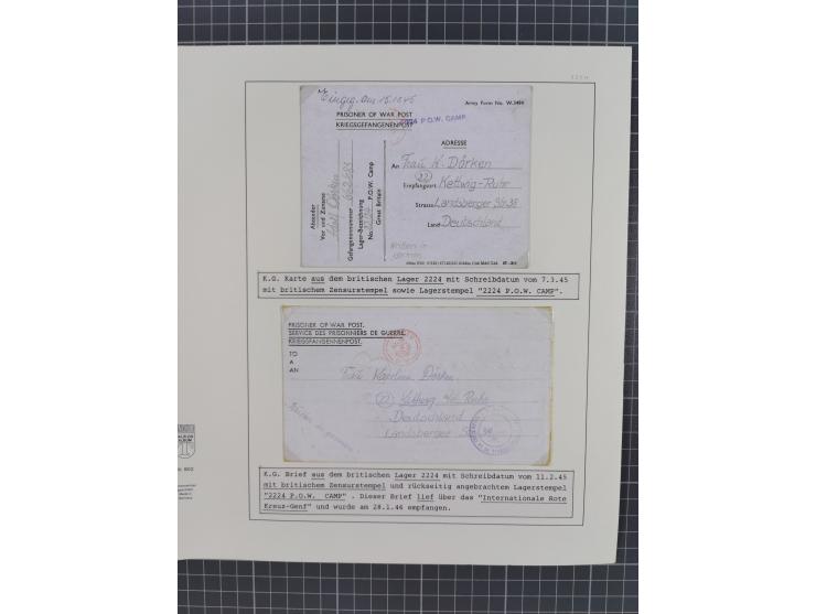 1941/47, umfangreiche Sammlung “Kriegsgefangenen- und Suchdienstpost” mit vielen verschiedenen Lagern, Zensuren, Überrolller,