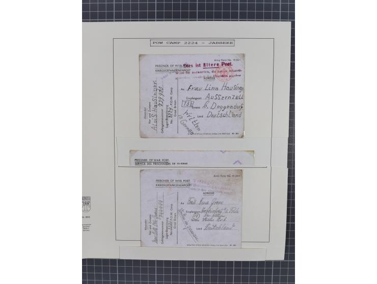 1941/47, umfangreiche Sammlung “Kriegsgefangenen- und Suchdienstpost” mit vielen verschiedenen Lagern, Zensuren, Überrolller,