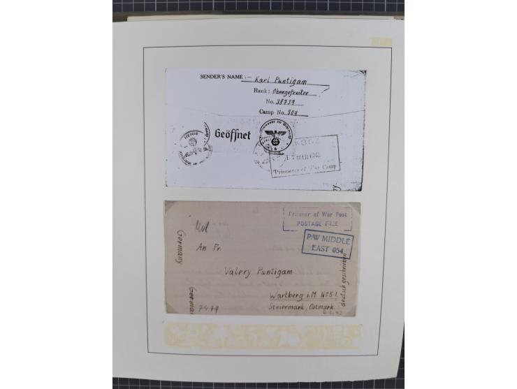 1941/47, umfangreiche Sammlung “Kriegsgefangenen- und Suchdienstpost” mit vielen verschiedenen Lagern, Zensuren, Überrolller,
